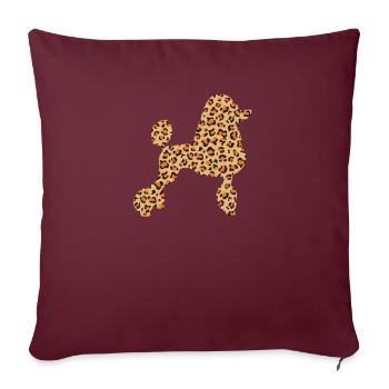 Mignon Lepard-peau-caniche-chien-amoureux - Housse de coussin décorative 45 x 45 cm - bordeaux - Devant