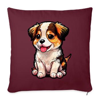 Doggy's charm, sweet snuffle - Sofa pillowcase 17,3'' x 17,3'' (45 x 45 cm) - burgundy - Front