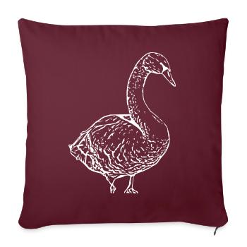 Cygne, Canard blanc, Oiseau, Oie - Housse de coussin décorative 45 x 45 cm - bordeaux - Devant