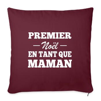 Premier noel en tant que maman t-shirt femme - Housse de coussin décorative 45 x 45 cm - bordeaux - Devant