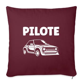 Humour pilote de rallye - Housse de coussin décorative 45 x 45 cm - bordeaux - Devant