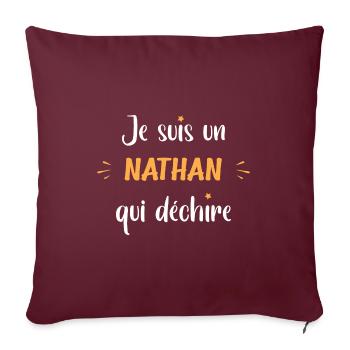 Nathan - Housse de coussin décorative 45 x 45 cm - bordeaux - Devant