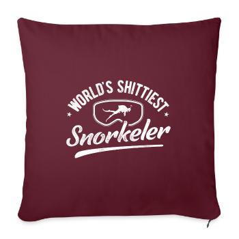 World's Shittiest Snorkeler Scuba Diver Diving Sno - Sofakissenbezug 45 x 45 cm - Burgunderrot - Vorne
