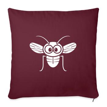 Fliegen - Sofakissenbezug 45 x 45 cm - Burgunderrot - Vorne