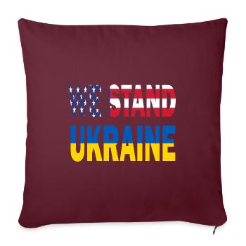 Amérique États-Unis Nous soutenons l’Ukraine Zelensky - Housse de coussin décorative 45 x 45 cm - bordeaux - Devant