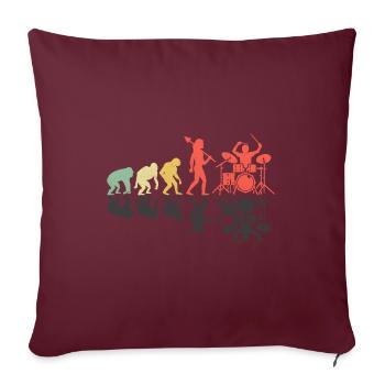 Drummer Evolution Drum Music Lover Drumming Drumme - Sofakissenbezug 45 x 45 cm - Burgunderrot - Vorne