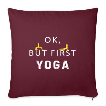 Okay, aber First Yoga Time Classic - Sofakissenbezug 45 x 45 cm - Burgunderrot - Vorne