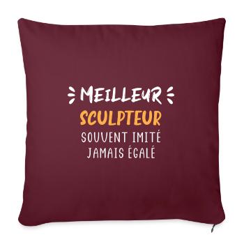 Souvent imité jamais égalé meilleur sculpteur - Housse de coussin décorative 45 x 45 cm - bordeaux - Devant