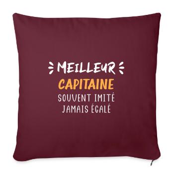 Meilleur capitaine souvent imité jamais égalé - Housse de coussin décorative 45 x 45 cm - bordeaux - Devant