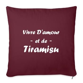 Humour tiramisu - Housse de coussin décorative 45 x 45 cm - bordeaux - Devant