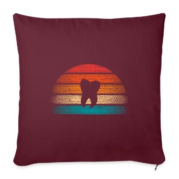 Vintage dentiste hygiéniste dentaire dentiste dentiste - Housse de coussin décorative 45 x 45 cm - bordeaux - Devant