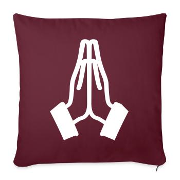 Icône Des mains de prière - Housse de coussin décorative 45 x 45 cm - bordeaux - Devant