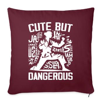 Cute Karate Taekwondo Funny Karate Girl - Housse de coussin décorative 45 x 45 cm - bordeaux - Devant