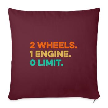 2 Wheels 1 Enginee 0 Limits Dirt Biker Motorcycle - Sofakissenbezug 45 x 45 cm - Burgunderrot - Vorne