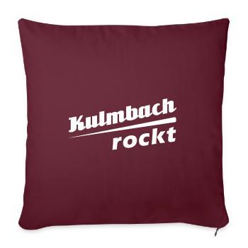 Kulmbach rockt - Textdesign mit Stadtnamen - Sofakissenbezug 45 x 45 cm - Burgunderrot - Vorne