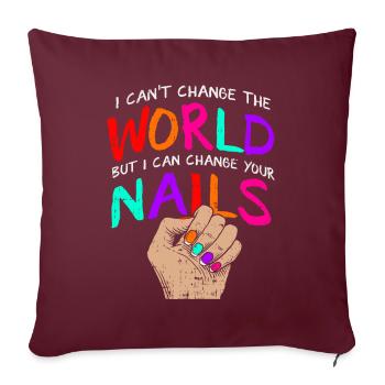 Nageltechnik Kosmetikerinnen - Sofakissenbezug 45 x 45 cm - Burgunderrot - Vorne