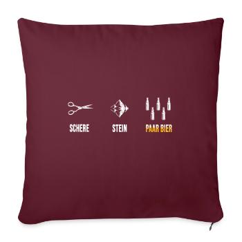 Bière bière tente « Ciseaux Pierre Couple bière » caisse de bière - Housse de coussin décorative 45 x 45 cm - bordeaux - Devant