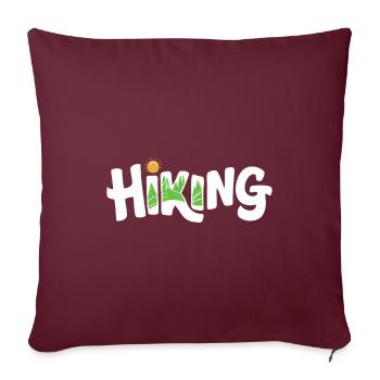 Hiking-Liebe Outdoor Abenteuer Geschenk Wandern - Sofakissenbezug 45 x 45 cm - Burgunderrot - Vorne