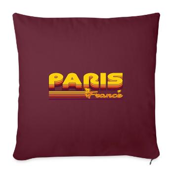 Paris, design de vacances estivales - Housse de coussin décorative 45 x 45 cm - bordeaux - Devant