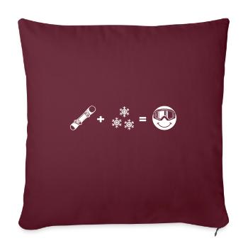Snowboarder « Snowboarder-Love » Freestyleboard - Housse de coussin décorative 45 x 45 cm - bordeaux - Devant