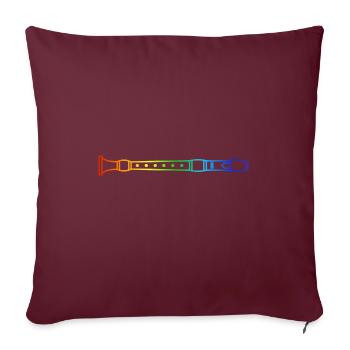 flöte querflöte orchester regenbogen-musik - Sofakissenbezug 45 x 45 cm - Burgunderrot - Vorne