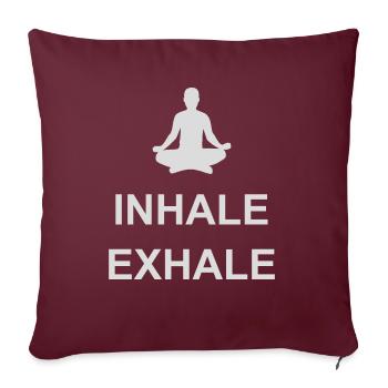 Inspirez expirez Yoga citation - Housse de coussin décorative 45 x 45 cm - bordeaux - Devant