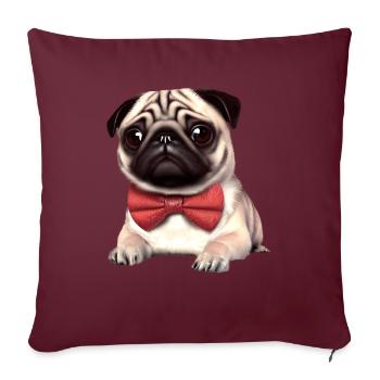 Chiens Propriétaires de chiens Propriétaires de chiens Bulldog Propriétaires de chiens - Housse de coussin décorative 45 x 45 cm - bordeaux - Devant