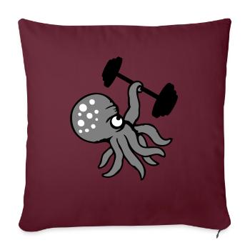 Octopus Bodybuilder Muscle Building Gym Gym - Sofa pillowcase 17,3'' x 17,3'' (45 x 45 cm) - burgundy - Front