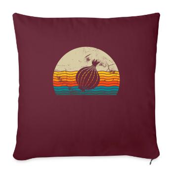 Oignon Lover Retro Vegetables Vegan Idée cadeau - Housse de coussin décorative 45 x 45 cm - bordeaux - Devant