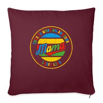 Meilleur cadeau rétro pour la fête des mères de maman - Housse de coussin décorative 45 x 45 cm - bordeaux - Devant