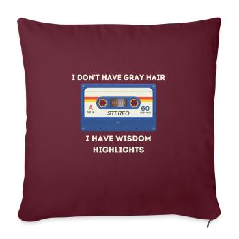 Dicton rétro sarcastique de l’âge - Housse de coussin décorative 45 x 45 cm - bordeaux - Devant