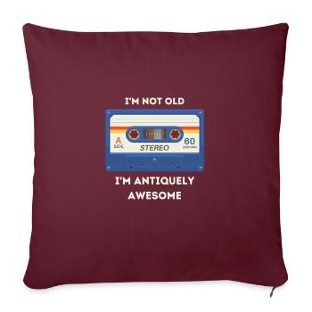 Dicton rétro sarcastique de l’âge - Housse de coussin décorative 45 x 45 cm - bordeaux - Devant