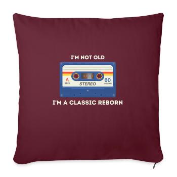 Dicton rétro sarcastique de l’âge - Housse de coussin décorative 45 x 45 cm - bordeaux - Devant
