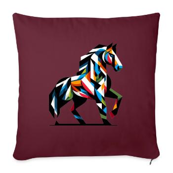 Cheval Cubiste À Animal Cheval - Housse de coussin décorative 45 x 45 cm - bordeaux - Devant