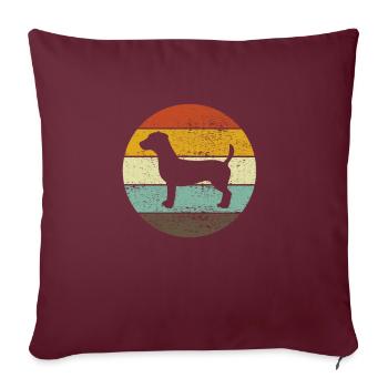 Jack Russel Terrier chien rétro cadeau - Housse de coussin décorative 45 x 45 cm - bordeaux - Devant