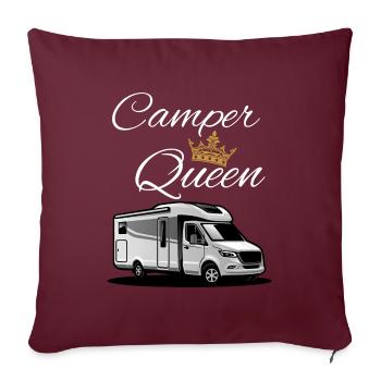 Reine du camping-car Reine du camping-car - Housse de coussin décorative 45 x 45 cm - bordeaux - Devant