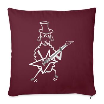 Hardrock Schaf - Sofakissenbezug 45 x 45 cm - Burgunderrot - Vorne