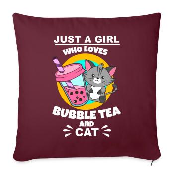 Bubble Tea Bubble Tea Girl Cadeau - Housse de coussin décorative 45 x 45 cm - bordeaux - Devant