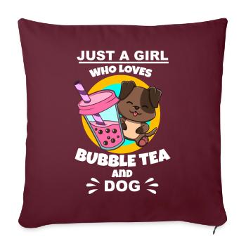 Bubble Tea Bubble Tea Girl Cadeau - Housse de coussin décorative 45 x 45 cm - bordeaux - Devant