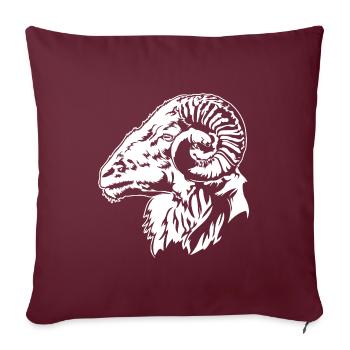Ziegenbock Schafsbock Tier Schaf Ziege Wilsigns - Sofakissenbezug 45 x 45 cm - Burgunderrot - Vorne