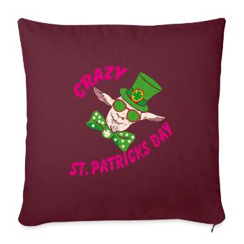 Folle Saint-Patrick Drôle Chèvre Folle - Housse de coussin décorative 45 x 45 cm - bordeaux - Devant