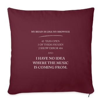Tête chaotique Internet - Housse de coussin décorative 45 x 45 cm - bordeaux - Devant
