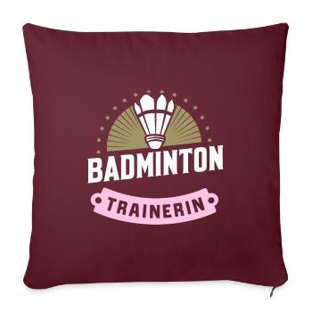 Badminton-Trainerin Coach Geschenk Spiel - Sofakissenbezug 45 x 45 cm - Burgunderrot - Vorne