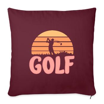 Golf-Fan Freude Ball Schläger Tee Spiel Grün - Sofakissenbezug 45 x 45 cm - Burgunderrot - Vorne