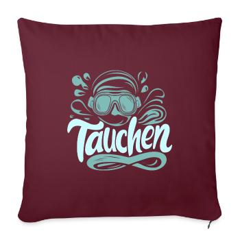 Tauch-Motiv Meer Abenteuer Ausrüstung Geschenk - Sofakissenbezug 45 x 45 cm - Burgunderrot - Vorne