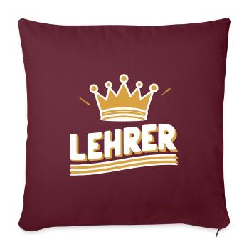 Lehrermann Grundschule Tasse Dankeschön Abschied - Sofakissenbezug 45 x 45 cm - Burgunderrot - Vorne