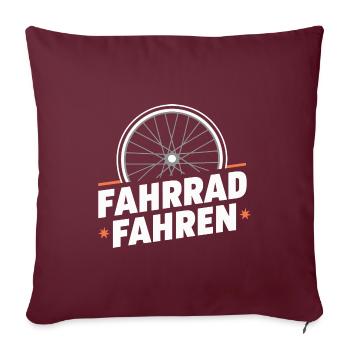 Fahrradfreude Radsport Liebe Radler Geschenk - Sofakissenbezug 45 x 45 cm - Burgunderrot - Vorne