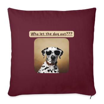 Les dalmatiens, qui ont laissé sortir le chien - Housse de coussin décorative 45 x 45 cm - bordeaux - Devant