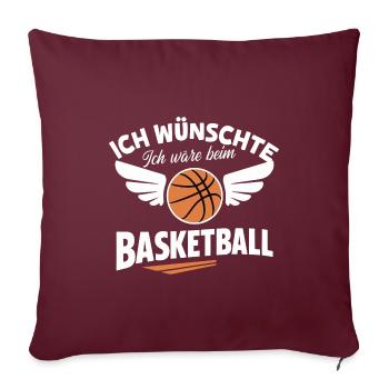 Basketball-Wunsch Fan Artikel Sport Deko Wandbild - Sofakissenbezug 45 x 45 cm - Burgunderrot - Vorne