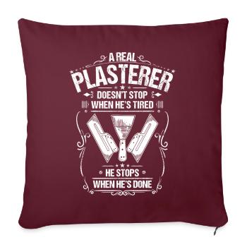 Stuckateur Plasterer Stukkateur Gipser Verputzer - Sofakissenbezug 45 x 45 cm - Burgunderrot - Vorne